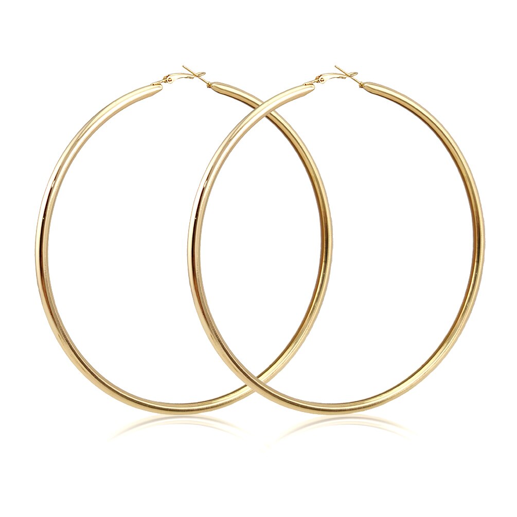 100mm Diameter Big Hoop Earrings For Women Large Metal Statement Earrings Party Jewelry Accessories UKMOC: Gold Earrings