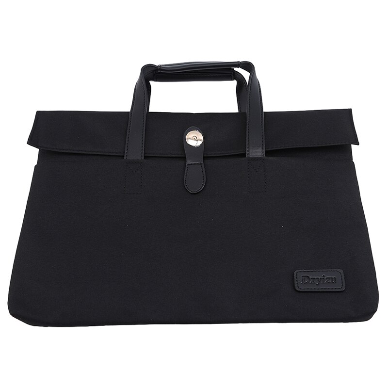 Mulheres homens maleta unisex zíper bolsa para computador portátil alça retrátil computador caso bolsa multifuncional forro sacos: black