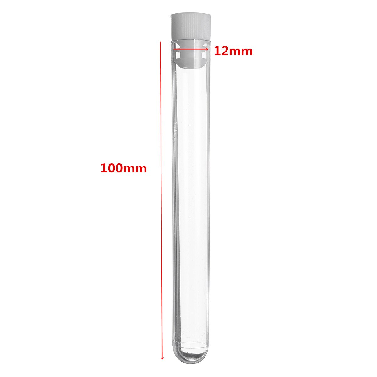 50Pcs Transparant Laboratorium Clear Plastic Test Tube Flesjes Met Caps School Lab Levert 12X100Mm Gunsten