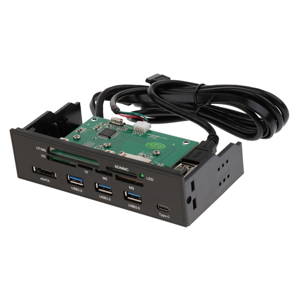 5.25 tommer pc dashboard medie frontpanel med esata 3 port usb 3.0 kortlæser