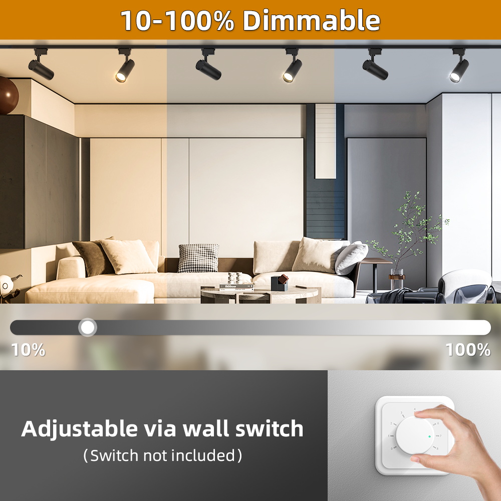 Dimmable LED Track Light, 180V-260V Spotlight, 20W Teto Spot, Iluminação interior do trilho para a decoração da sala de estar