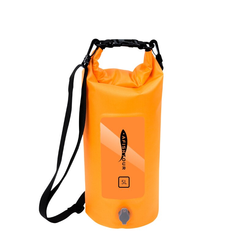 Mochila seca impermeable de 5L, bolsa flotante de agua, saco de rodillo superior, piscina, Rafting, Kayak, río, senderismo, Canoing, navegación: Naranja