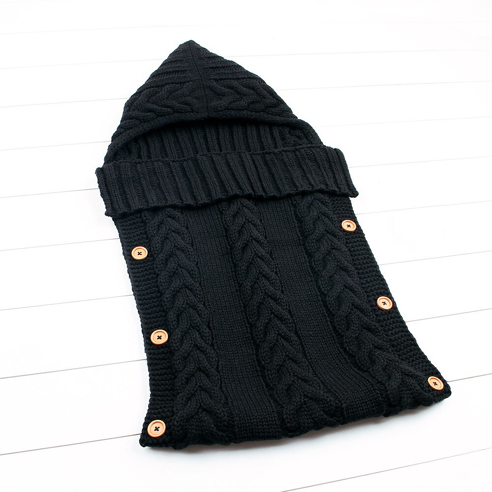 Pasgeboren Baby Winter Kinderwagen Wrap Deken Voetenzak Warm Gebreide Haak Inbakeren Anti-Kick Slaapzakken Peuter Baby Slaap Zak: 4