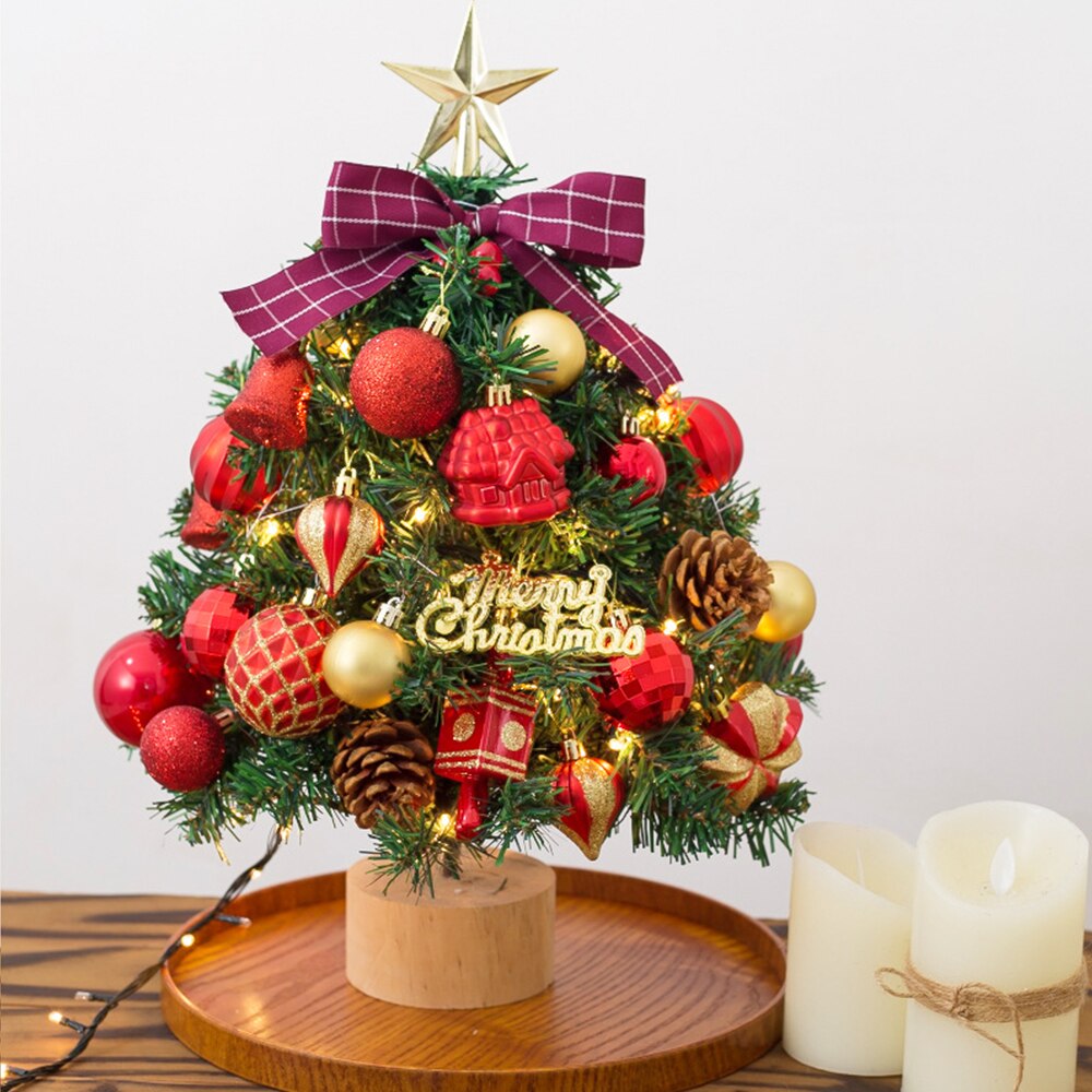 Lampe LED de Table en forme de sapin de noël, Mini sapin de pin, luminaire décoratif d&#39;intérieur, idéal comme de noël ou du nouvel an, 45CM: Rouge