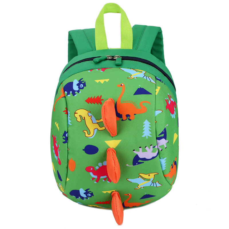 Søde skole rygsæk anti-mistet børn taske tegneserie dyr dinosaur børn rygsække til børnehave baby drenge piger skoletasker: Grøn