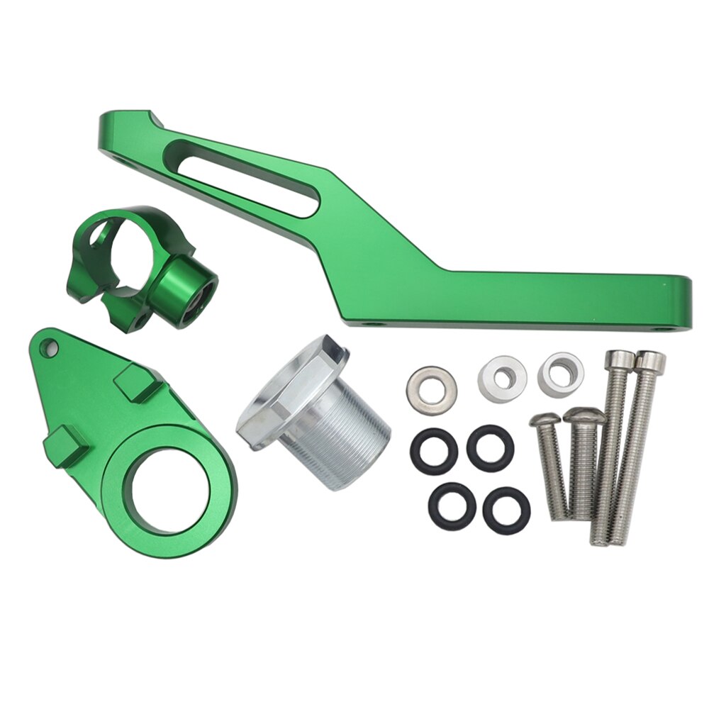 ZX-6R CNC Motorcycle Steering Stabilize Damper Bracket Mount For Kawasaki ZX6R -: Green  support