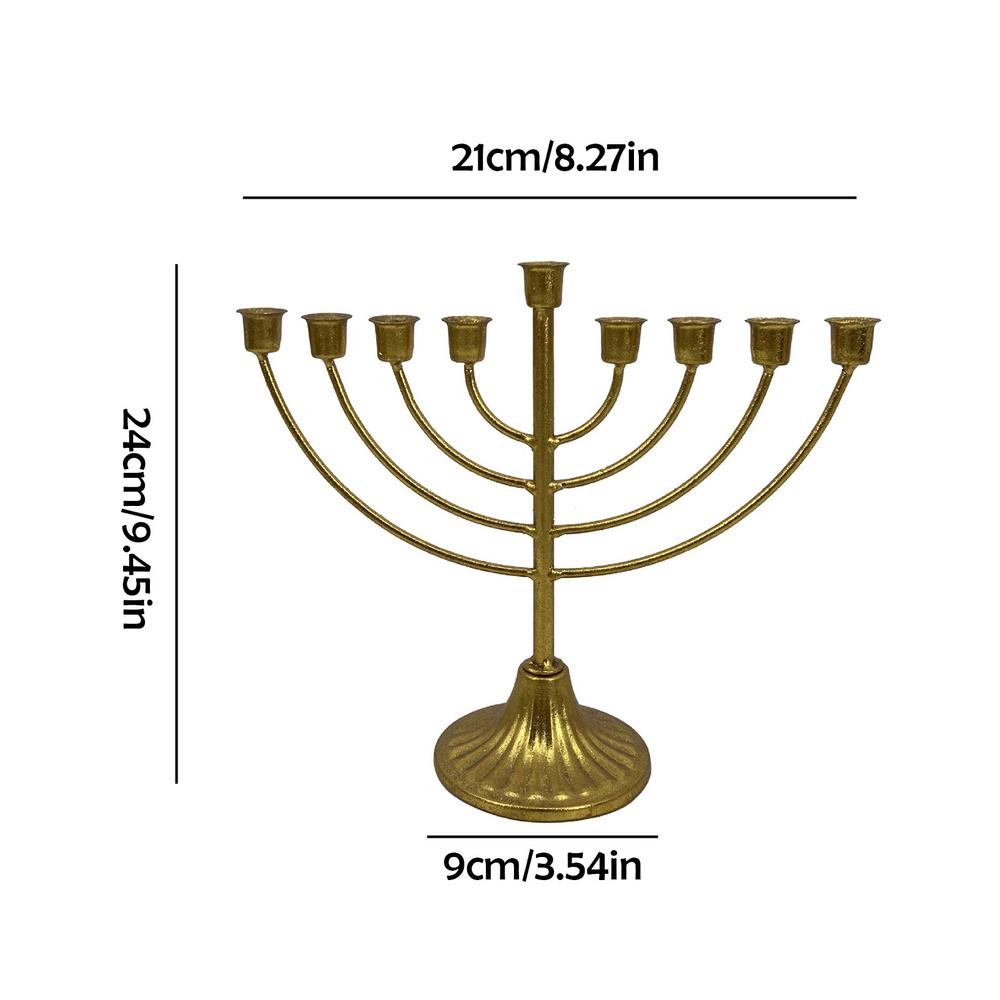 Jüdischer Kerzenhalter, 7/9 Zweig, Kerzenständer aus Metall, Chanukka-Kerzenständer, jüdische Halfter, Menora-Ständer, Dekorationen: verrotten