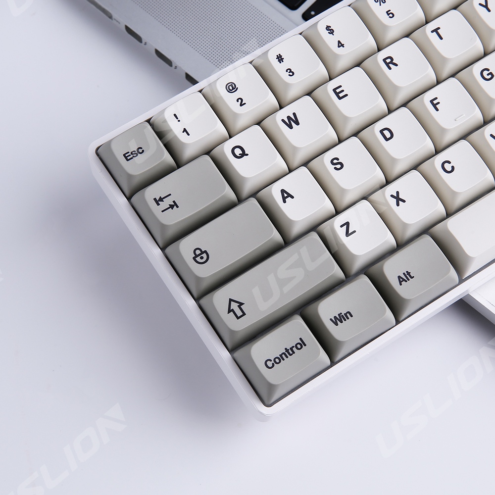 122 Keys XDA Profile Keycaps PBT Dye Sublimation Minimalist White Gray Theme Key Cap For Gaming Mechanical Keyboard MX Switches
