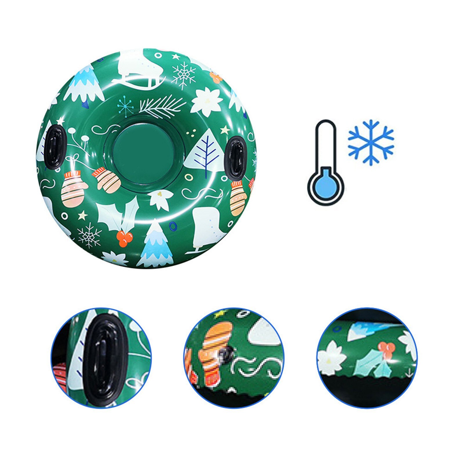 4# Snow For Winter Inflatable Floated Skiing Ring With Handle Pvc Snow Sled Tire Tube Kid Ski Outdoor Sports Snow Skiing Ring