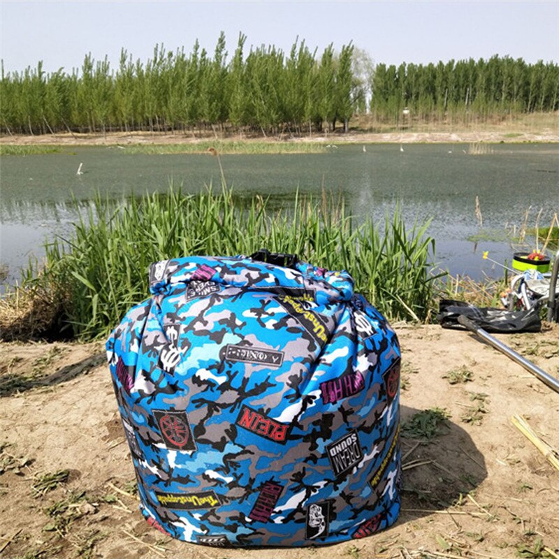 Eine größe Klapp Angeln Kasten Wasser Fisch Tasche angehen Lagerung Camping Getriebe: Blau