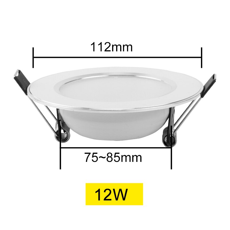 Led-alasvalo 3w 5w 7w 9w 12w 15w 220v 230v 240v pyöreä upotettu lamppu led-lamppu makuuhuone keittiö sisä led-valaistus: 12w / Kylmä valkoinen