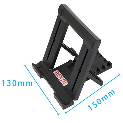 Verstelbare tabletstandaard, draagbare opvouwbare plastic standaard voor ipad 7-11 inch voor apple e-book mini, grote mobiele telefoon: Zwart