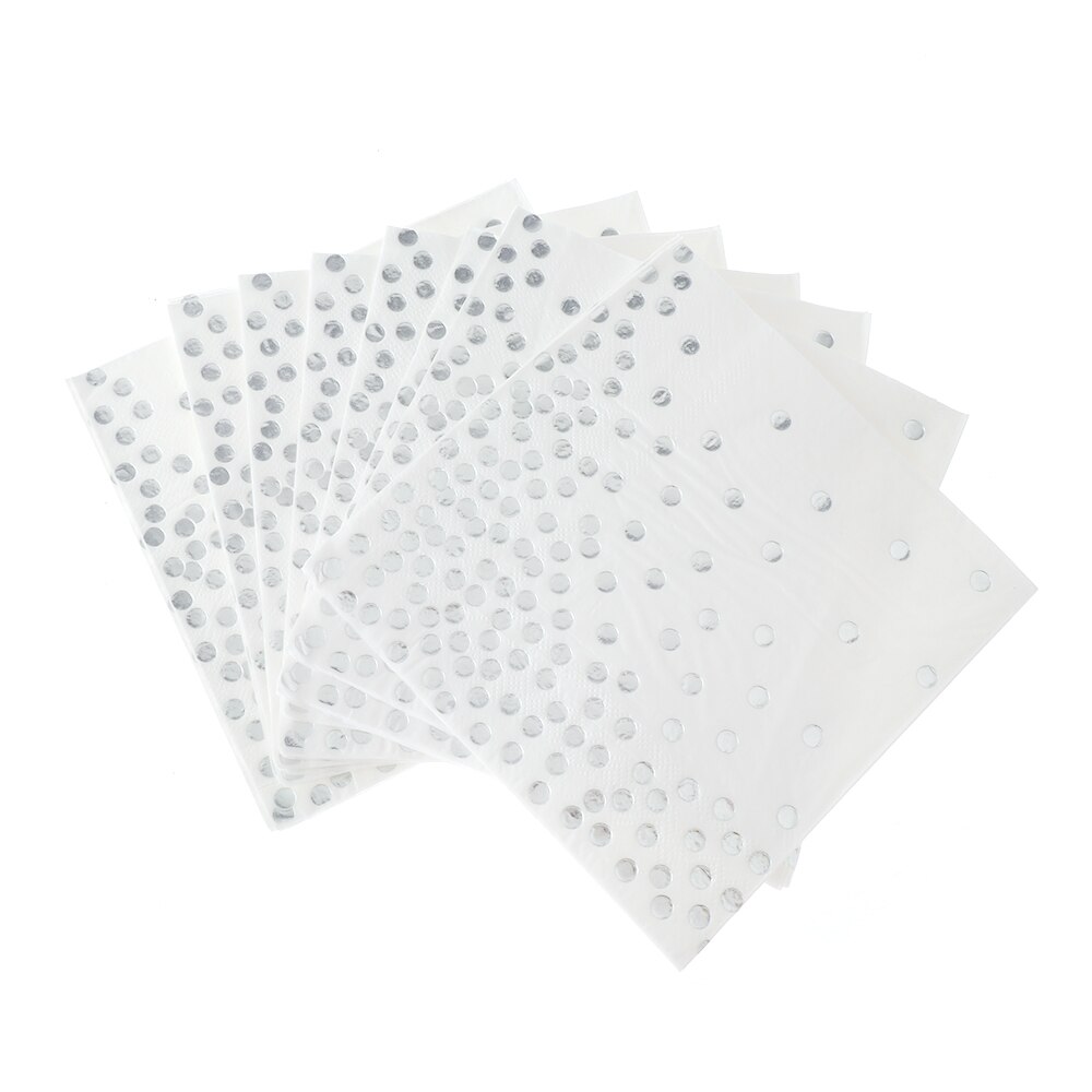 Lote de 20 unidades de servilletas de papel de aluminio dorado con topos, servilletas de papel para decoración de mesa para hogar, bodas, fiestas, restaurantes