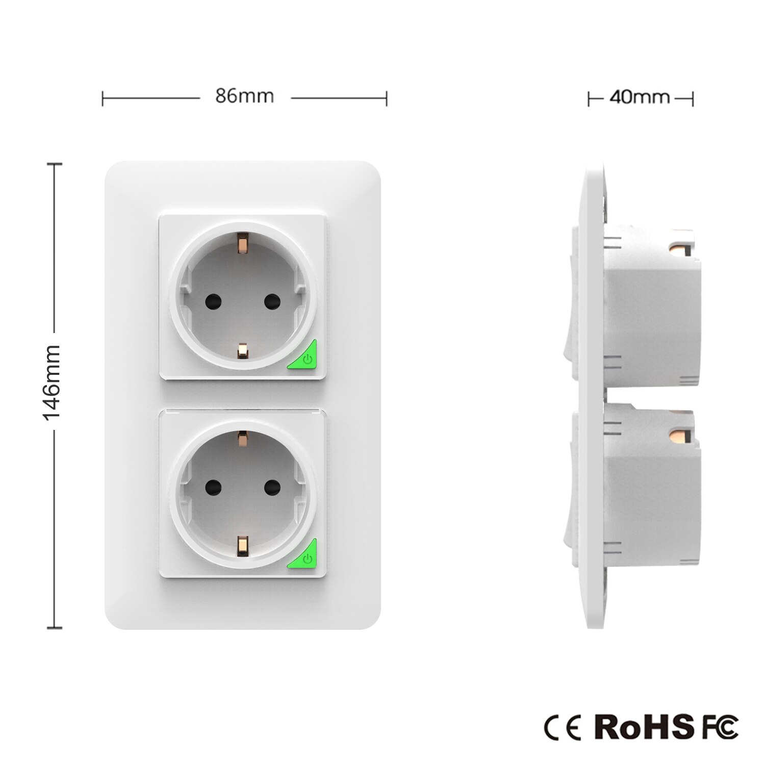 WiFi Smart Socket EU DE Verwijderbare Afneembare van Wandplaat Smart Leven Tuya App Controle Werkt met Alexa Echo Google thuis