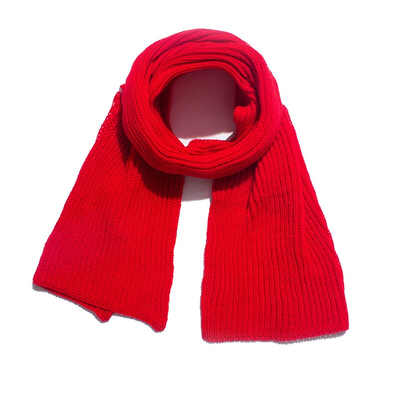 Sparsil kvinder efterår & vinter strikkede tørklæder ensfarvet afslappet lange sjaler par blød varm tyk tørklæde kvindelig wrap hals-bandana: Rød