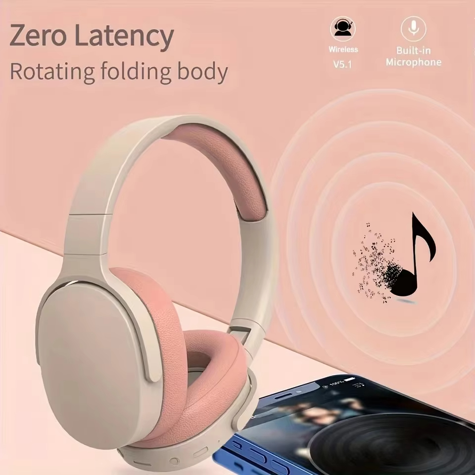Drahtlose Bluetooth 5.3-Kopfhörer über dem Ohr, HiFi-Stereo-Headsets, echte Sportarten mit Kopfhörern, TF/AUX-Musikplayer mit Mikrofon