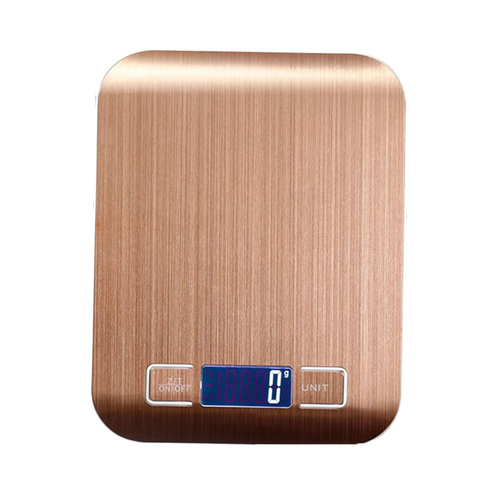 Stainless Steel Electronic Weighing Scales Portable Kitchen Vegetables Weight Balance Multifunctional Digital Food Scalediscount: gold 10kg