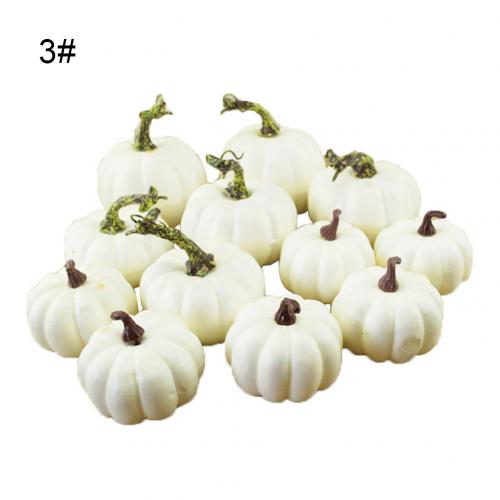6/8/12 stk kunstige græskar høst rekvisitter hjem halloween taksigelse dekor: 3