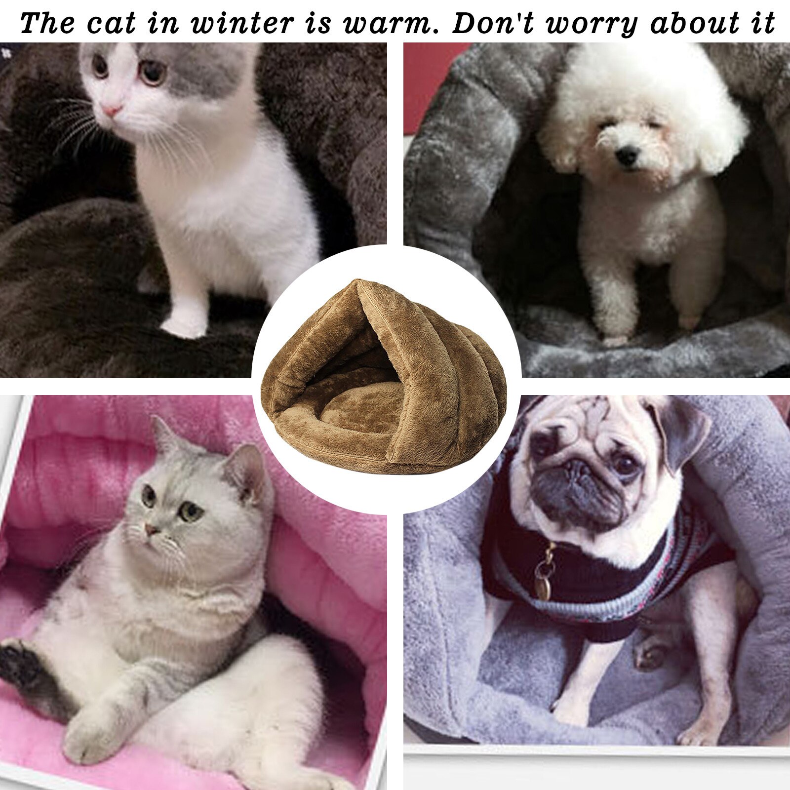 Winter Warm Pet Bed Cama Para Gato Cat Accessories Panier Pour Chie Cat Litter Pet Kennel Cat And Dog Mat Thick Sleeping Bag