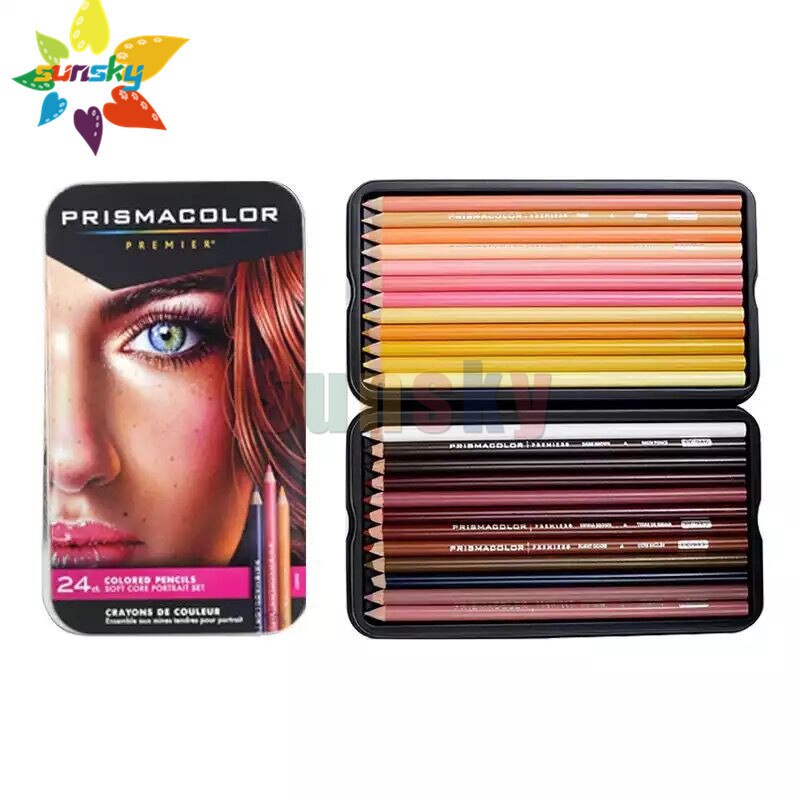 24 couleurs usa Original portrait peau dessin crayon couleur grasse crayon artiste sanford prismacolor couleur ensemble de crayons