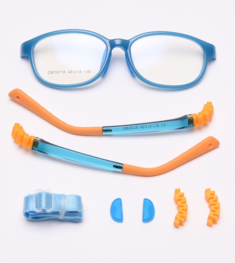 Peekaboo różbyć winnym silikonowe okulary dla dzieci optyczne kwadratowe niebieskie światło blokujące dziewczyny optyczne okulary ramka dla dzieci prezenty dla chłopca: niebieski pomarańczowy rama