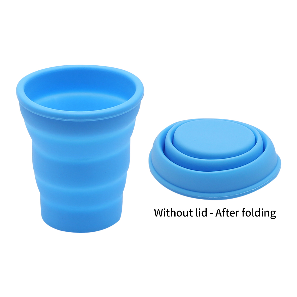 200 ml tragbarer faltbarer Silikon-Wasserbecher für den Außenbereich, hitzebeständig, teleskopisch, faltbar, faltbar, für Reisen, Camping