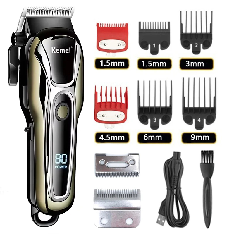 Kemei Haarschneidemaschine KM-1990 KM-2024 für Männer Elektrorasierer Professionelle Herren Haarschneidemaschine Drahtloser Friseurtrimmer: Rosa