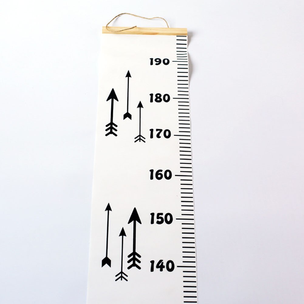 Boligindretning lineal rullbar børn vækstdiagram hængende fotografering prop træ højde mål simpel: Pil
