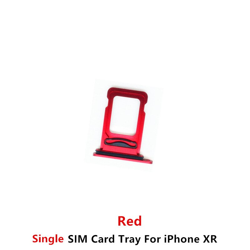 Single Double SIM Card Tray Holder Slot For iPhone XR SIM Holder Slot Tray Container Adapter Replacement Part: Red Single SIM