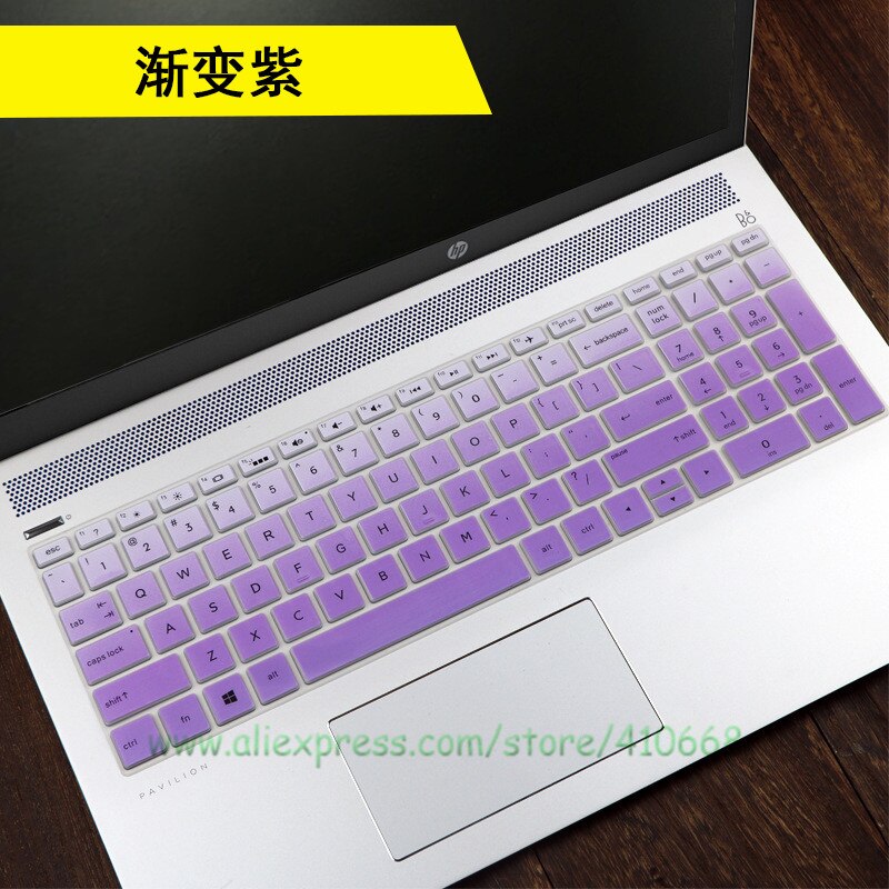 For HP Pavilion Gaming 16 16-A0013tx 16-a0056TX 16 16.1 inch Silicone Notebook Laptop Keyboard Cover Skin Protector Film: Gradual purple