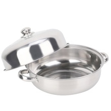 28CM Anti SlipStainless Staal Enkele Laag Soeppan Hotpot Voedsel Stoomboot Kookgerei Huishoudelijke Koken Multifunctionele Pot