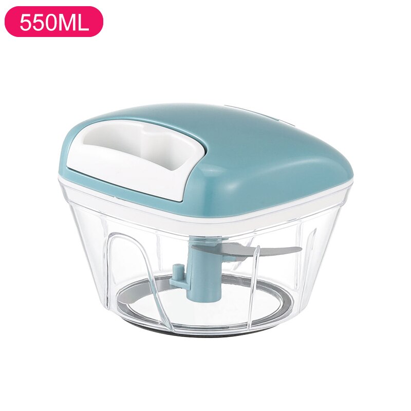 Multi Function Meat Grinders Food Stuffer Plastic Vegetable Manual Pepper Meat Grinder Kitchen Ferramentas Home Garden 50: 550ML  blue