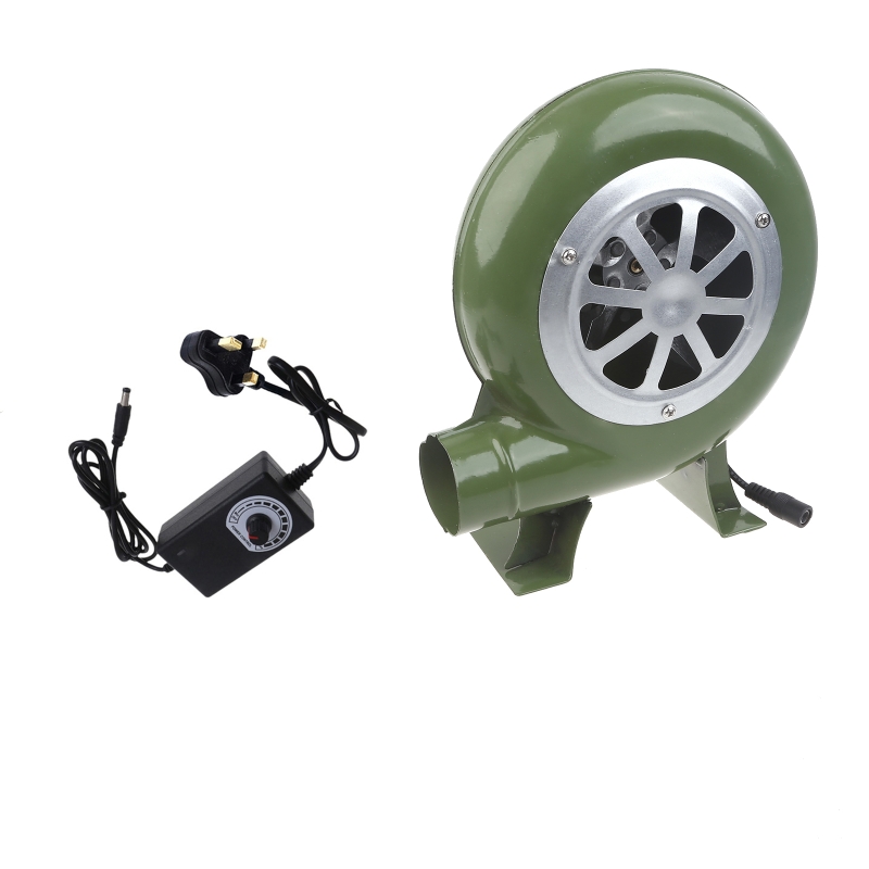 Kraftfull grillfläkt, kolstartare, grillfläkt, rökfläkt, strykjärn, elektrisk fläkt 2900  ac100-240v rpm justerbar, storbritannien: Brun