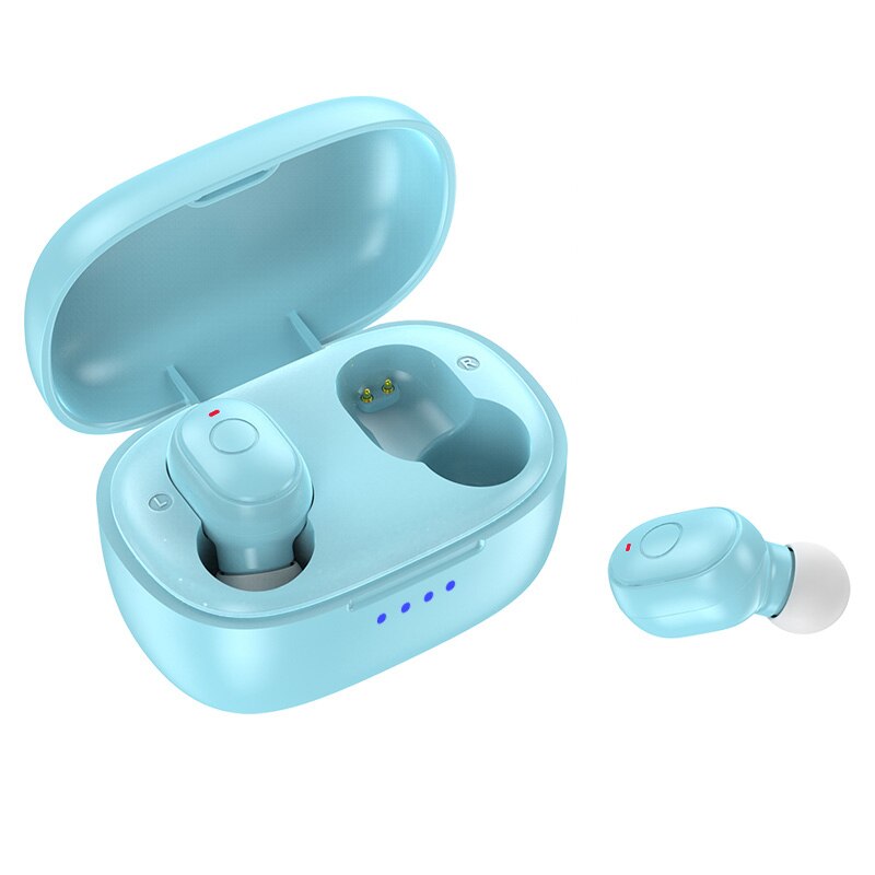 Bluetooth-kopfhörer mit 5.0 ohrhörern, 500- mah-ladebox 9d stereo-touch-sport-ohrhörer mit mikrofon: Blau