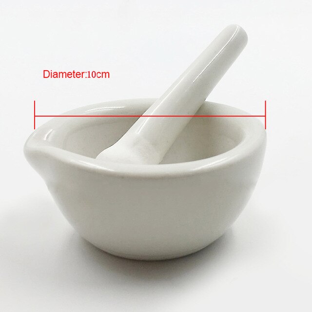 60/80/100/130/160mm Ceramic Grinder Bowls Mortar and Pestle Set Kitchen Food Garlic Pepper Spices Grinding Bowl Herb Mincers: 100mm