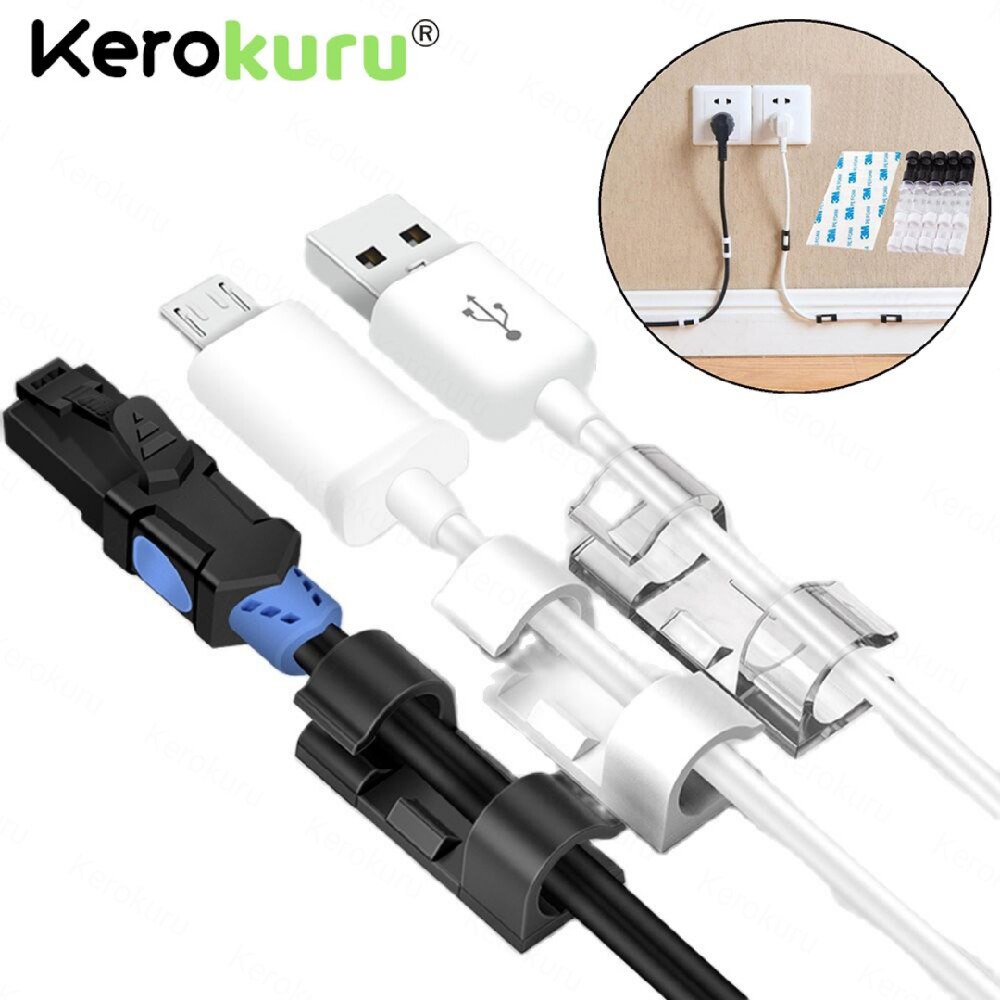 5/20Pcs Cable Organizer Cable Management Desktop & Workstation Cord Holder Abs Draad Manager Usb Opladen Datalijn spoelopwinder
