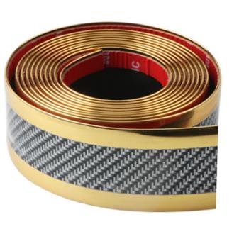Bil klistermærker 5d kulfiber gummi styling dørkarm beskytter diy dørkarm beskytter kantbeskyttelse bil klistermærker bil tilbehør: Guld / 5