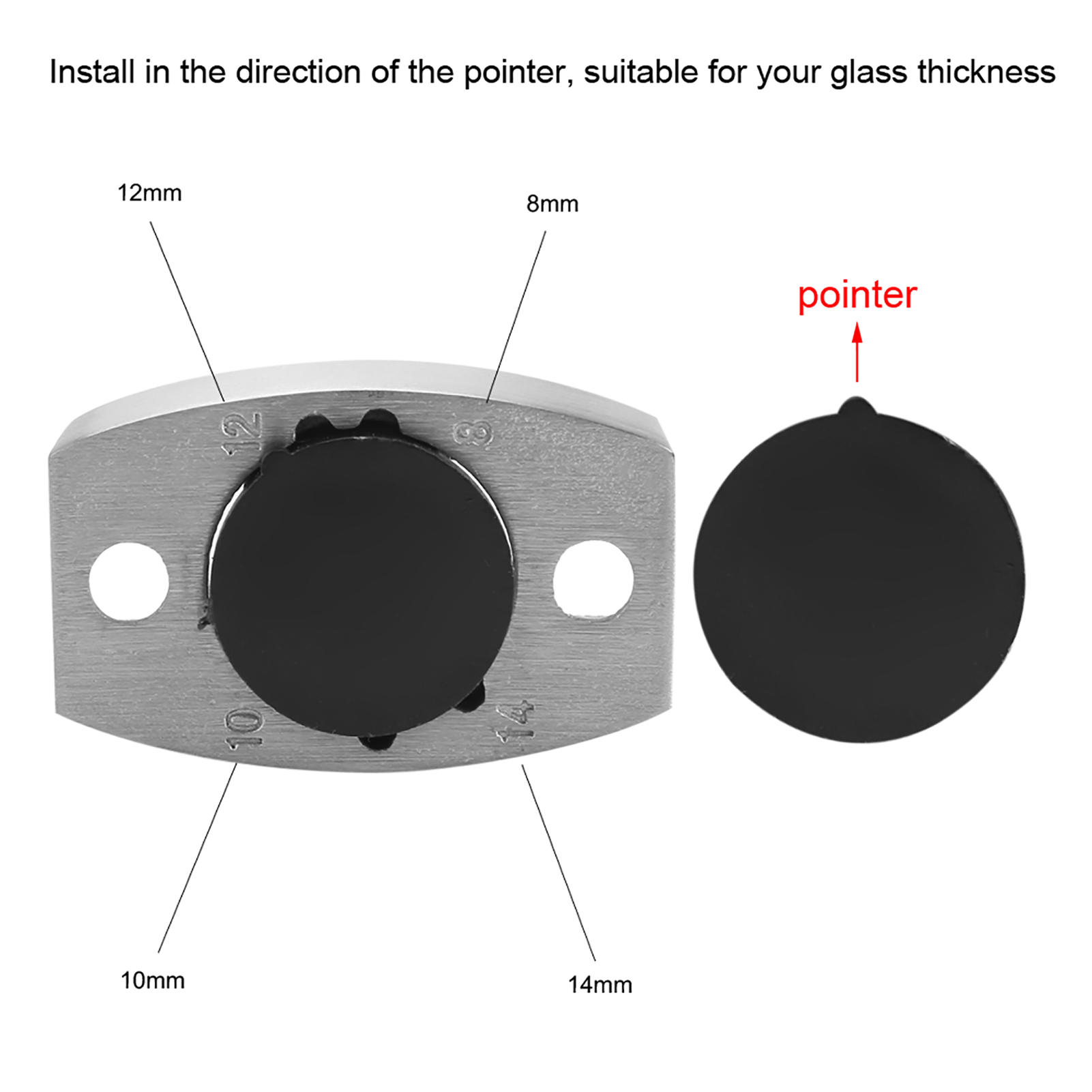 ZK20 Vervanging van roestvrijstalen vloerbodemgeleider voor frameloze glazen schuifdeuren
