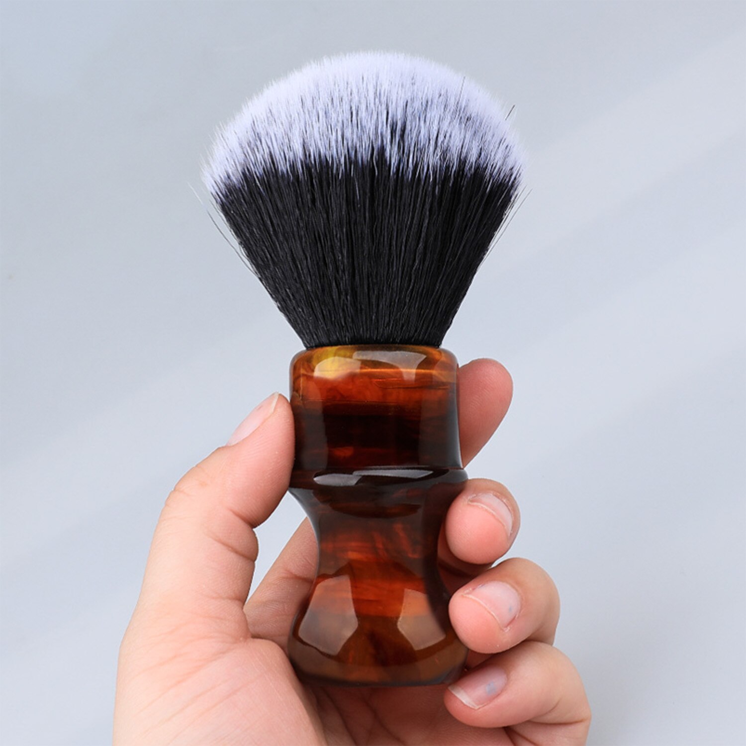 Ambra Maniglia Pennello Da Barba Manico in Resina Barba Pennelli Sintetici Capelli Morbidi Uomini farsi la barba spazzola