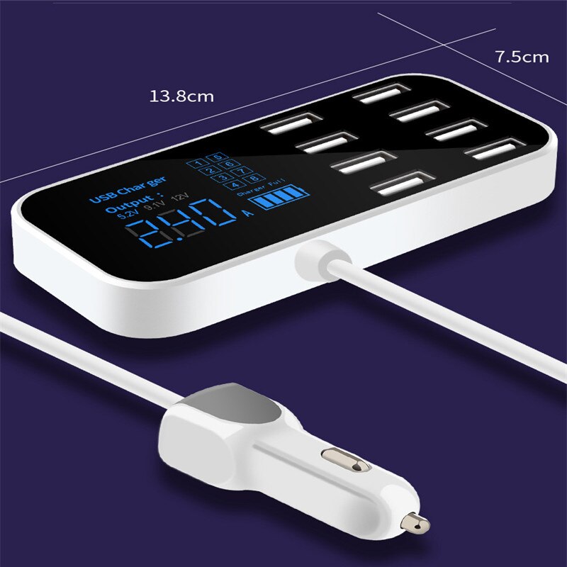 8 Multi-Port USB Adapter Desktop Wand Ladegerät Smart Schnell Ladestation 8USB Interface Digital Display Ladegerät