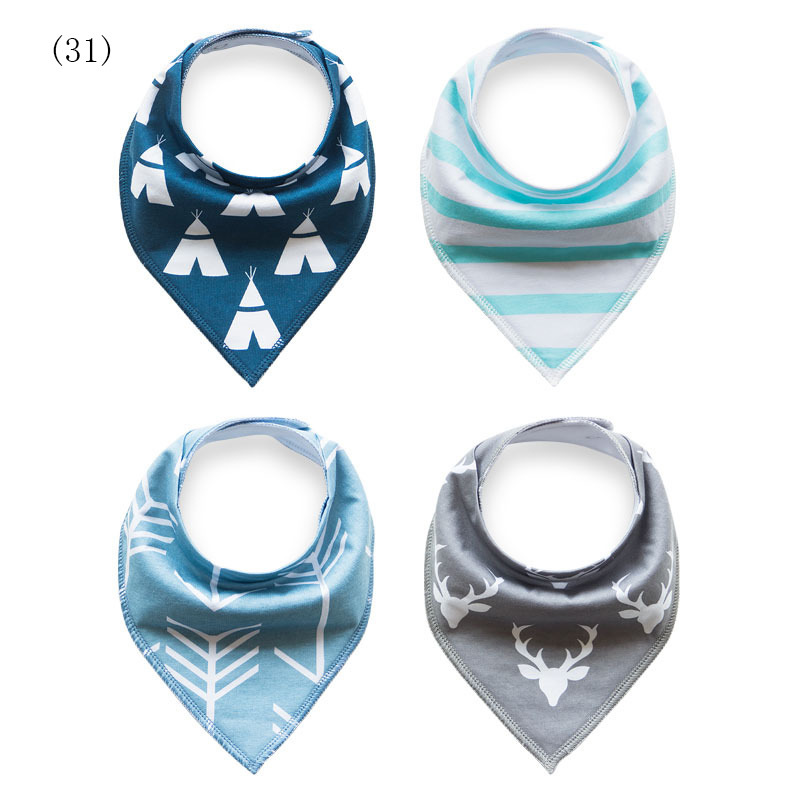 Baby bandana dregla haklappar för dregling och barnsjukdomar 4- pack set för flickor och pojkar: 16