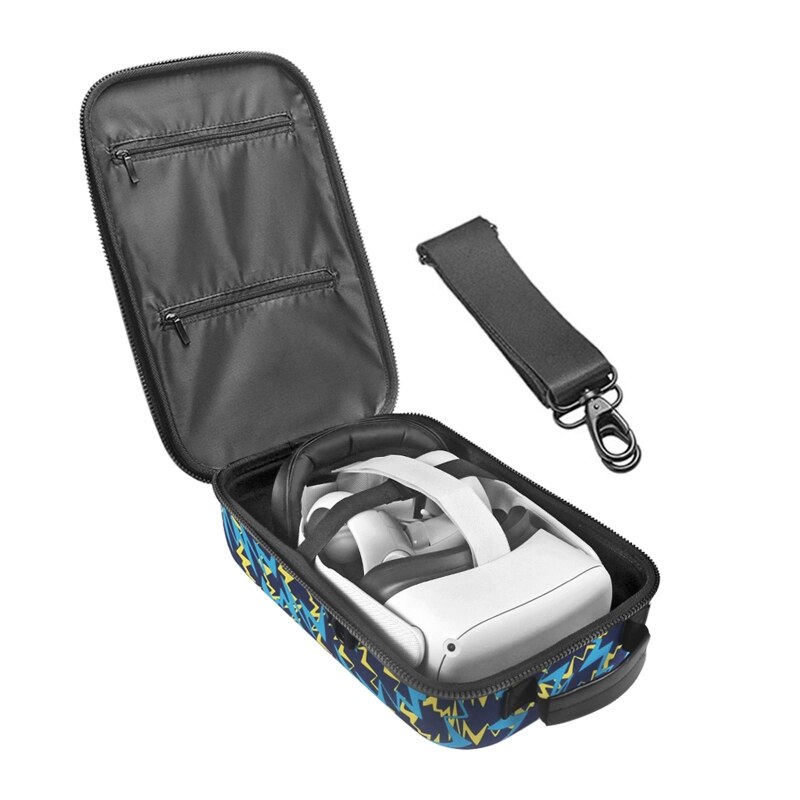 R9JA Hard EVA Pouch Handbag Protective Cover Storage Bag Box Carrying Case Shoulder Bag for -Oculus Quest 2 VR Glass and: blue