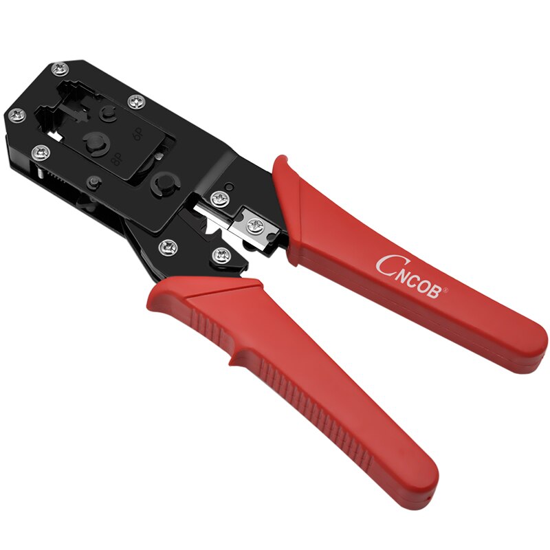 CNCOB Kabel Crimper, RJ45 8P8C Ethernet Connector Crimp Tool, RJ11 RJ12 6P6C Telefoon Cord Connector Crimp Tangen, strippen