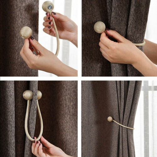 Magnetic Pearl Ball Curtain Tiebacks Tie Backs Holdbacks Buckle Clips Accessory Buckles Clasp Clips Curtain Hook Holder