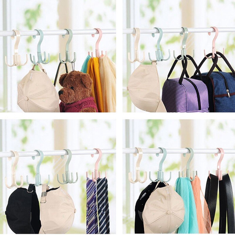 Space Saving Bag Holder Bag Hanger Wardrobes Clothes Rack Degree Rotation Shoes Belt Scarf Hanging Rack Kitchen Pot Pan Hanger