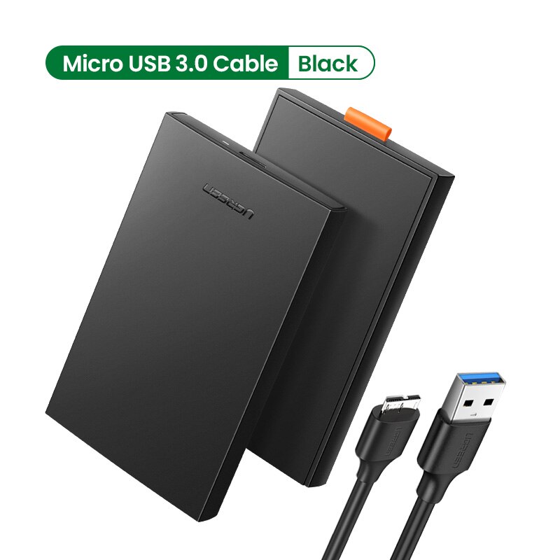 Ugreen 2.5 hdd fodral sata till usb 3.0 adapter extern hårddisk hölje för ssd disk hdd box fodral  hd 2.5 ssd fodral sata till usb: 5 gbps mciro b -svart