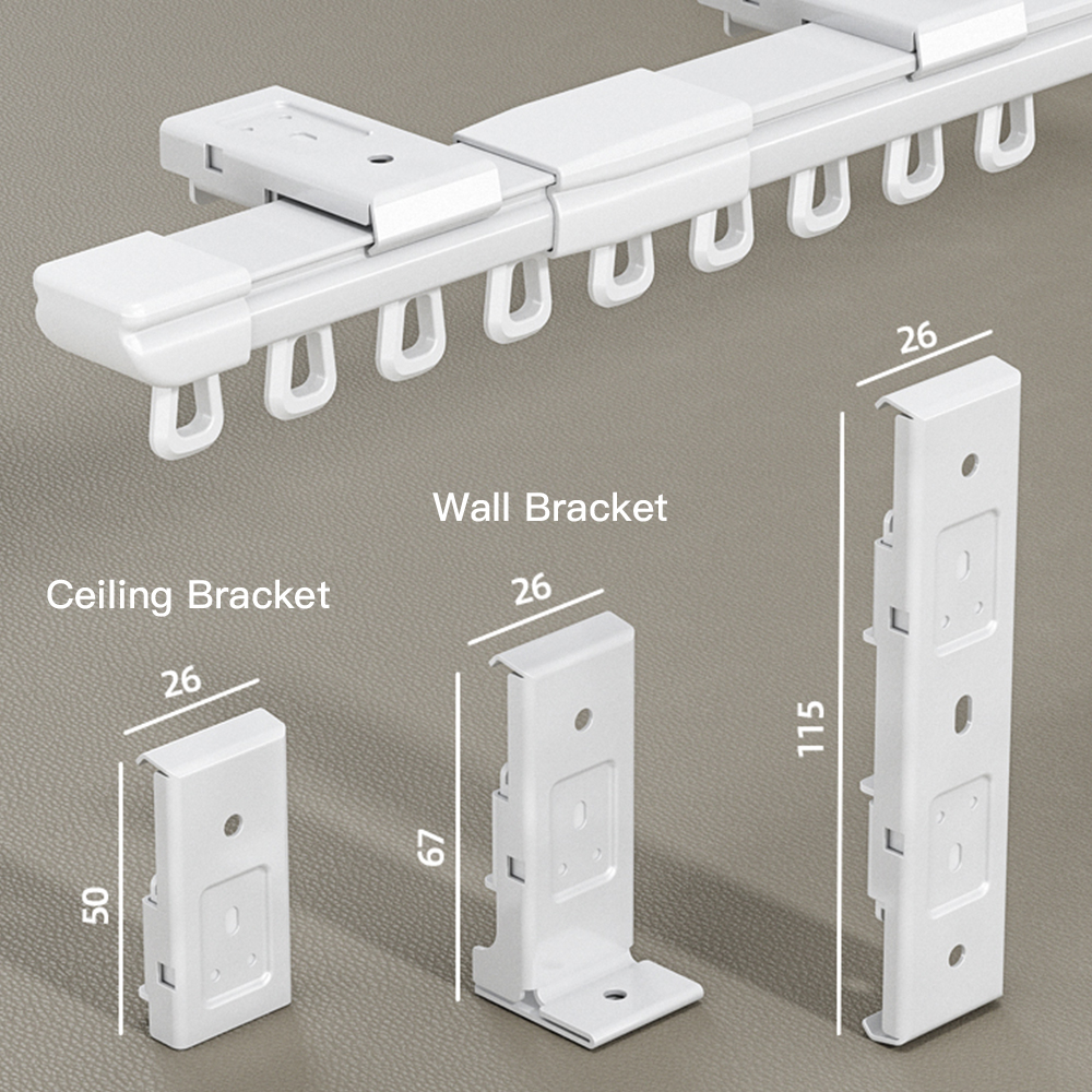 Extendable Curtain Track System Adjustable Curtain Rail Retractable Curtain Track with Telescopic Function