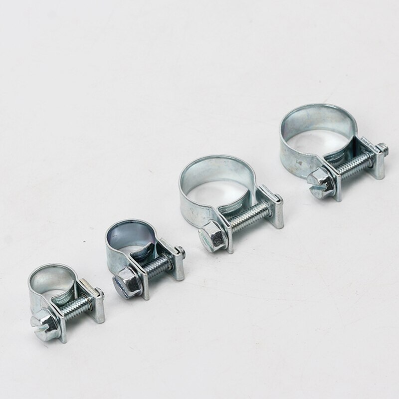 10PCS/Set Car Fuel Hose Clips Hoses Clamps Set Mini Carbon Steel Air Hose Clamp Diesel Petrol Pipe Clips Auto Hose Parts