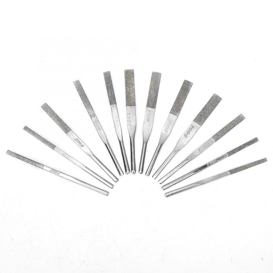 12 st 3mm skaft avsmalningsmaskin diamantfilar metallfil för fram- och återgående slipning