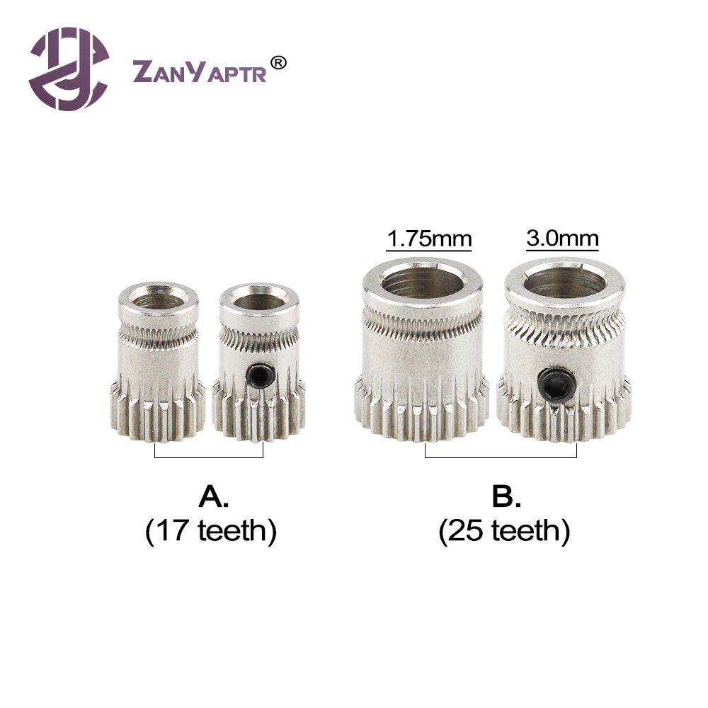 1Pc 3D Printer Prusa i3 MK2/MK3 Cloned Btech Dual Gears DIY Prusa i3 Steel Pulleys Bore 5mm 3D Printer Gears Extrusion